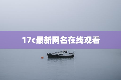 17c最新网名在线观看