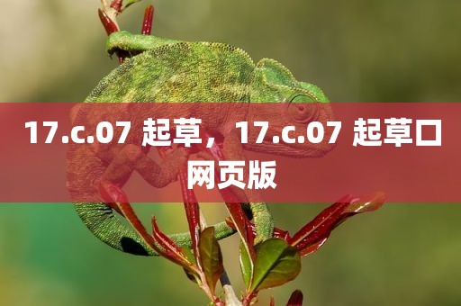 17.c.07 起草，17.c.07 起草口网页版