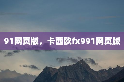 91网页版，卡西欧fx991网页版