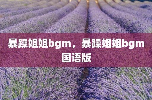 暴躁姐姐bgm，暴躁姐姐bgm国语版