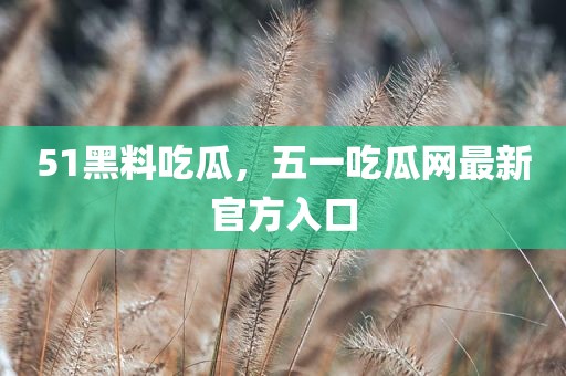 51黑料吃瓜，五一吃瓜网最新官方入口