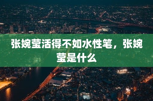 张婉莹活得不如水性笔，张婉莹是什么
