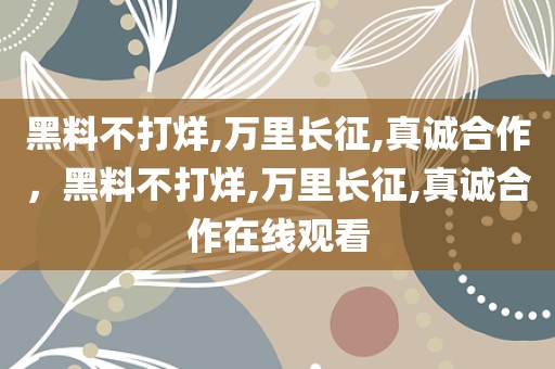 黑料不打烊,万里长征,真诚合作，黑料不打烊,万里长征,真诚合作在线观看