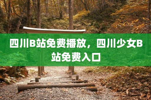 四川B站免费播放，四川少女B站免费入口