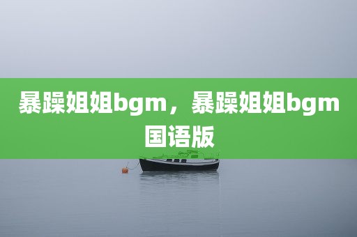 暴躁姐姐bgm，暴躁姐姐bgm国语版