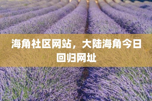 海角社区网站，大陆海角今日回归网址