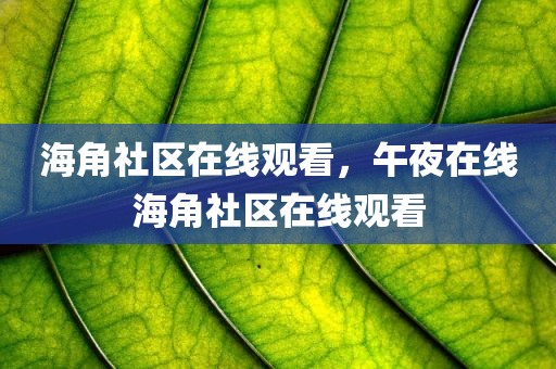 海角社区在线观看，午夜在线海角社区在线观看
