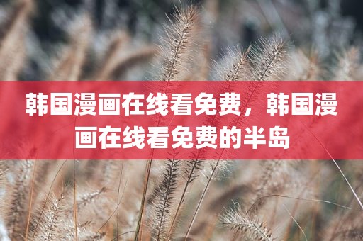 韩国漫画在线看免费，韩国漫画在线看免费的半岛