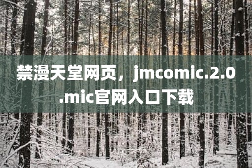 禁漫天堂网页，jmcomic.2.0.mic官网入口下载