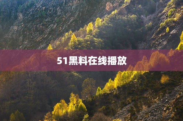 51黑料在线播放