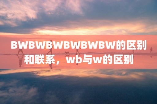 BWBWBWBWBWBW的区别和联系，wb与w的区别