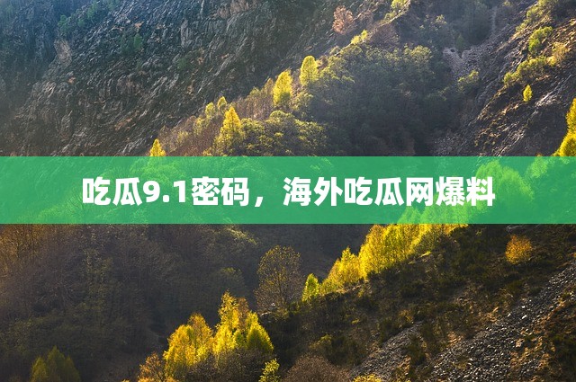 吃瓜9.1密码，海外吃瓜网爆料