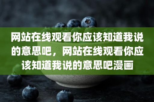 网站在线观看你应该知道我说的意思吧，网站在线观看你应该知道我说的意思吧漫画