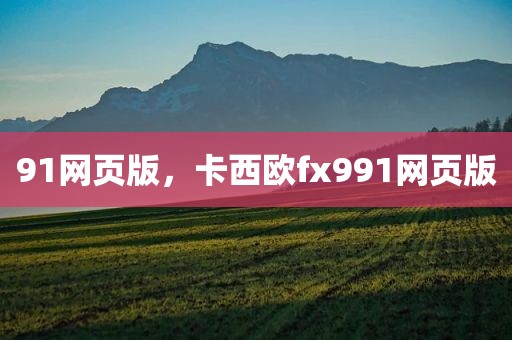 91网页版，卡西欧fx991网页版