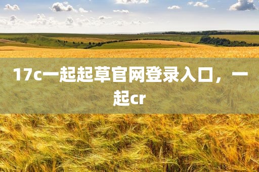 17c一起起草官网登录入口，一起cr