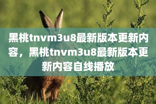 黑桃tnvm3u8最新版本更新内容，黑桃tnvm3u8最新版本更新内容自线播放