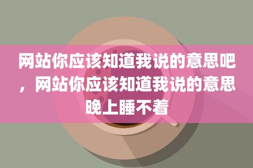 网站你应该知道我说的意思吧，网站你应该知道我说的意思晚上睡不着