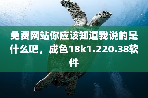 免费网站你应该知道我说的是什么吧，成色18k1.220.38软件