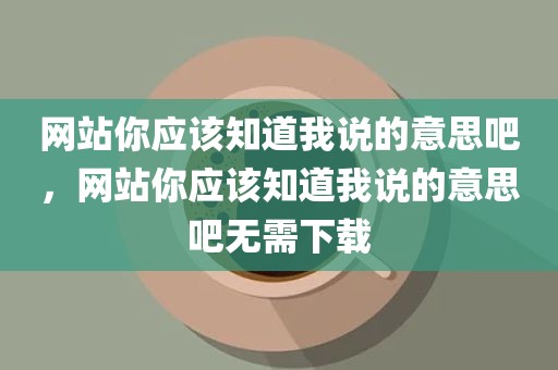 网站你应该知道我说的意思吧，网站你应该知道我说的意思吧无需下载