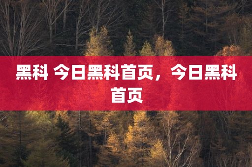 黑科 今日黑科首页，今日黑科首页