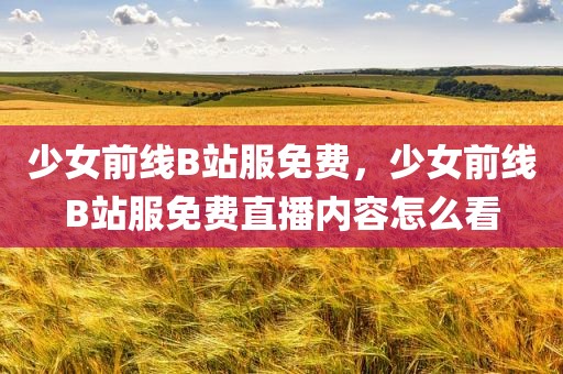 少女前线B站服免费，少女前线B站服免费直播内容怎么看