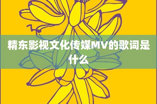 精东影视文化传媒MV的歌词是什么
