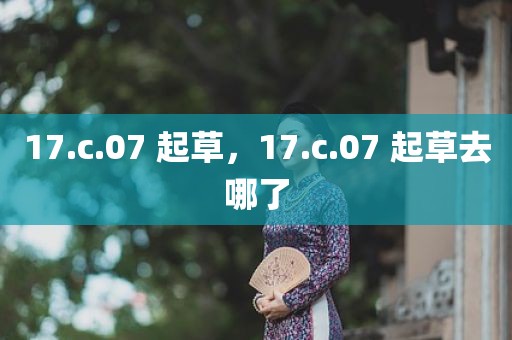 17.c.07 起草，17.c.07 起草去哪了
