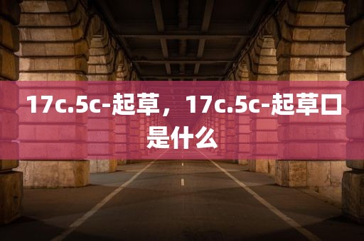 17c.5c-起草，17c.5c-起草口是什么