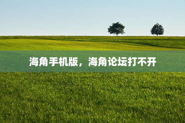 海角手机版，海角论坛打不开
