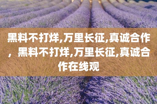 黑料不打烊,万里长征,真诚合作，黑料不打烊,万里长征,真诚合作在线观