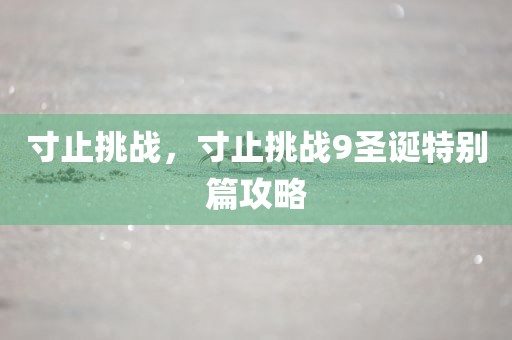 寸止挑战，寸止挑战9圣诞特别篇攻略