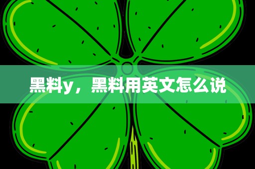 黑料y，黑料用英文怎么说