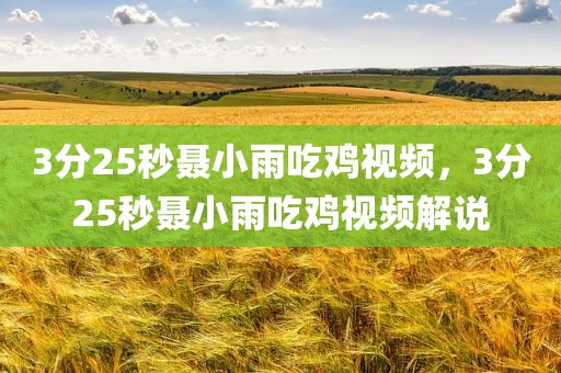 3分25秒聂小雨吃鸡视频，3分25秒聂小雨吃鸡视频解说