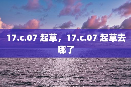 17.c.07 起草，17.c.07 起草去哪了