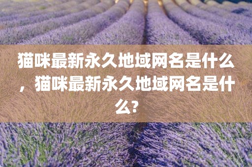 猫咪最新永久地域网名是什么，猫咪最新永久地域网名是什么?
