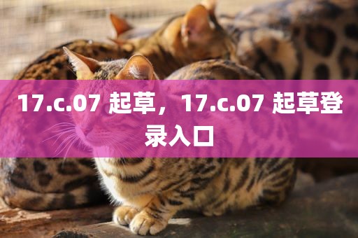17.c.07 起草，17.c.07 起草登录入口
