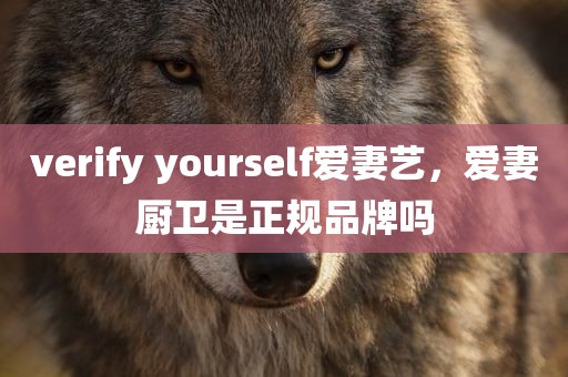verify yourself爱妻艺，爱妻厨卫是正规品牌吗