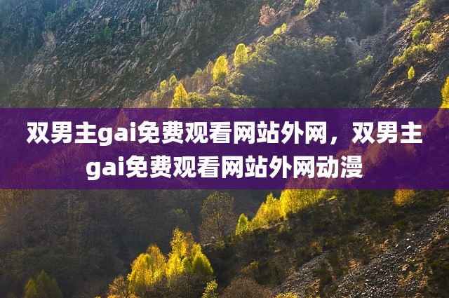 双男主gai免费观看网站外网，双男主gai免费观看网站外网动漫