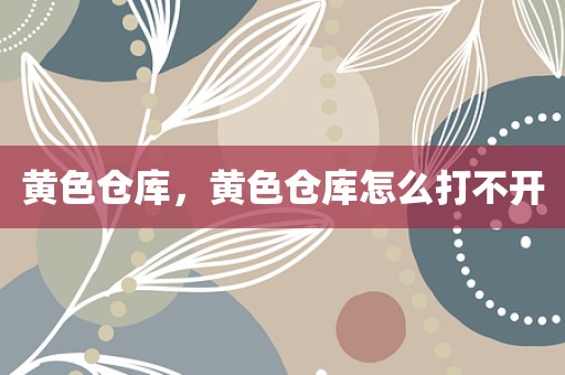 黄色仓库，黄色仓库怎么打不开