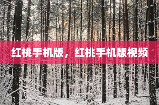 红桃手机版，红桃手机版视频