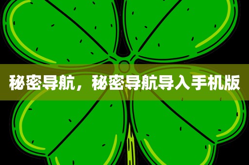 秘密导航，秘密导航导入手机版