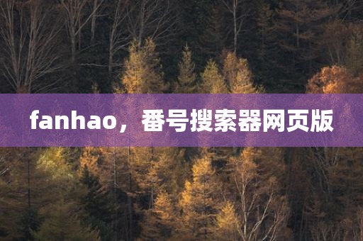fanhao，番号搜索器网页版
