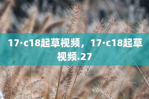 17·c18起草视频，17·c18起草视频.27
