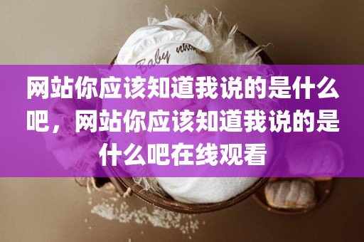 网站你应该知道我说的是什么吧，网站你应该知道我说的是什么吧在线观看