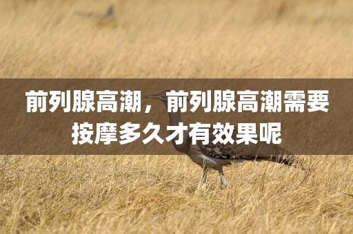 前列腺高潮，前列腺高潮需要按摩多久才有效果呢