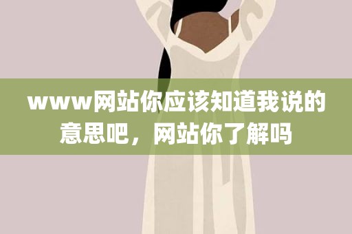 www网站你应该知道我说的意思吧，网站你了解吗