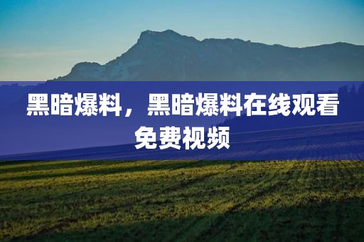 黑暗爆料，黑暗爆料在线观看免费视频