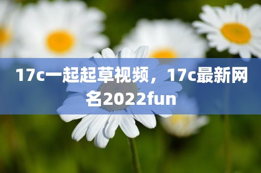 17c一起起草视频，17c最新网名2022fun