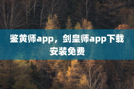 鉴黄师app，剑皇师app下载安装免费