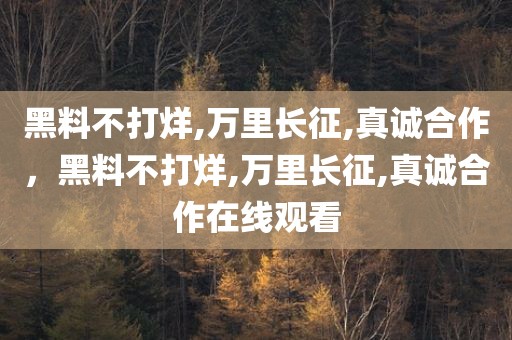 黑料不打烊,万里长征,真诚合作，黑料不打烊,万里长征,真诚合作在线观看